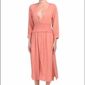 NWT Q&A ruched waist midi dress